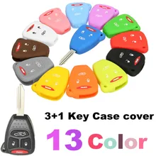 Silicone 4 Button Remote Key Case Fob Protect Cover For Jeep /Dodge /Chrysler 13 Colors