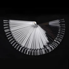 1 set 50pcs False Nail Art Tips Stick Polish Display,Practice Fan Gel Design Board,Foldable Color Chart,Nail Palette Tools monja nail art fan shaped gel polish coloring showing shelf foldable card board set image practice trainning display palette