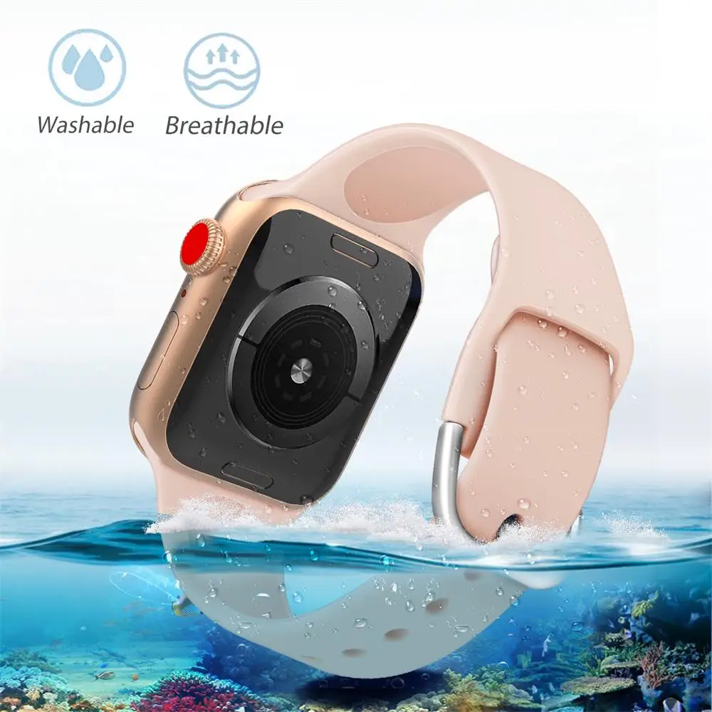 Спортивный силиконовый ремешок для apple watch 5 4 band 44 мм iwatch band 42 мм correa 38 мм pulseira apple watch 5 4 3 2 Браслет ремешок для часов