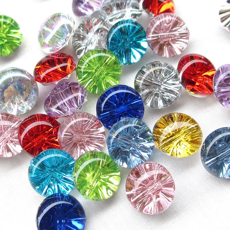 

CNCRAFT 10pcs/lot Clear Plastic Resin Buttons Half Ball candy colors 13mm Sewing Craft Diamond Shaped Buttons