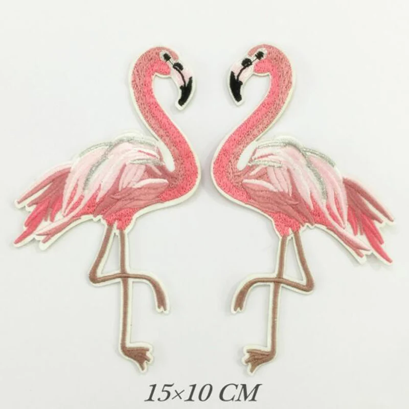 

Flamingo Birds Embroidered Patches Large Size for Clothes Ironing Sew Appliques for Jackets Bags Shoes Sticker Badges