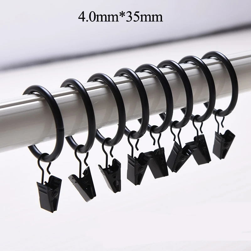 10 pcs/pack High Qaulity Shower Curtain Rings Clamps Drapery Clips Bath Curtain Rod Clips Window Home Decoration