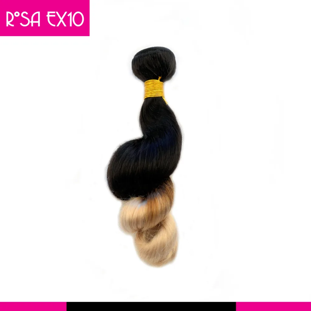 

Rosa Ex10 Hair Products 8A Virgin Malaysian Hair Loose Wave 1ps 100g Ombre Human Hair Extensions T1B#613 Hair Weave Bundles