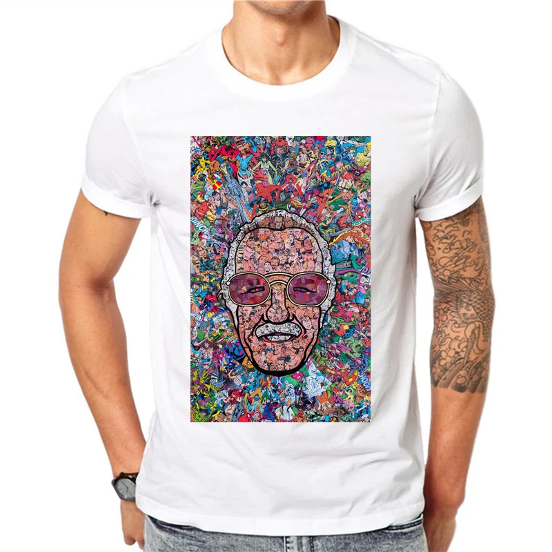 Stan Lee T camisa de los hombres Rip superhéroe Anime padre Camiseta 100% algodón blanco conmemorar Camiseta Original homenaje Camiseta Casual Stan Lee T camisa de los hombres Rip superhéroe Anime padre Camiseta 100% algodón blanco conmemorar Camiseta Original homenaje Camiseta Casual