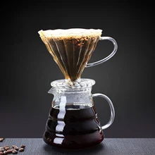 Behogar прозрачный многоразовый стеклянный залейте фильтр для кофе капельница производитель Рожков Воронка чашки украшения дома аксессуары