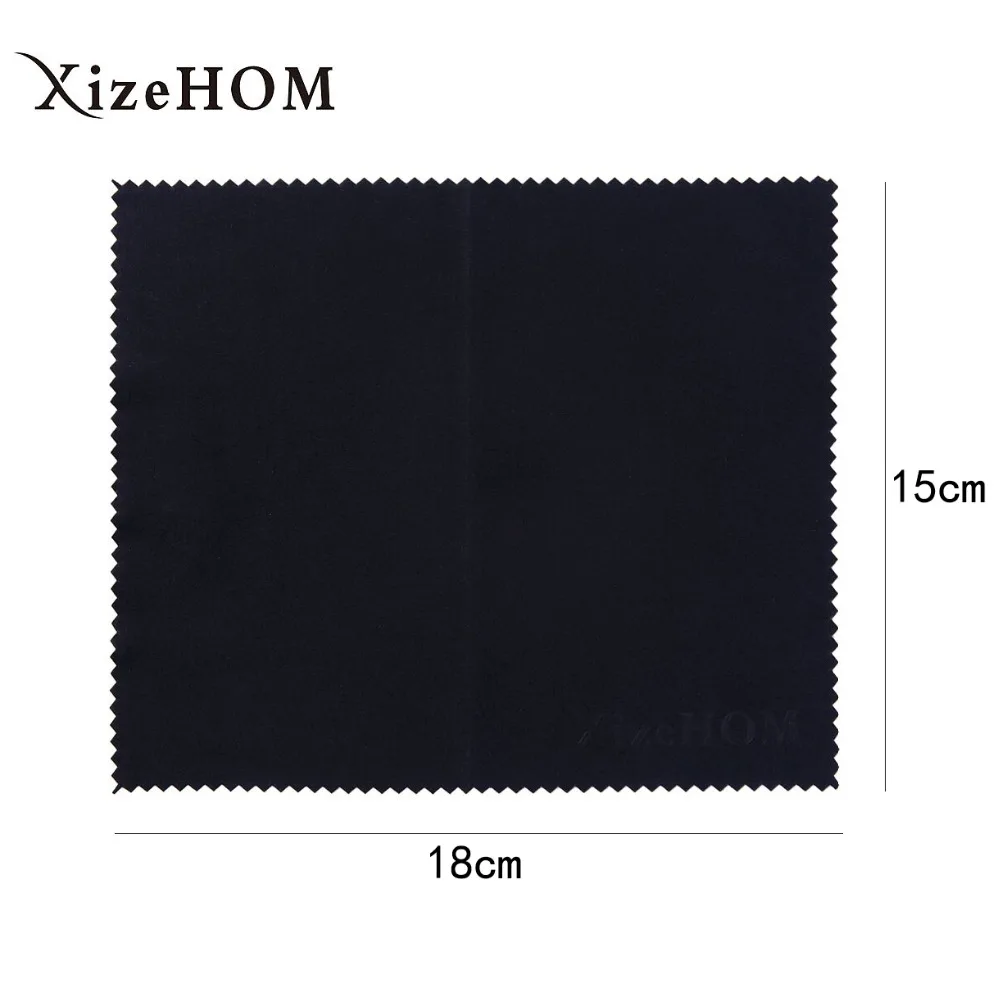 Xizehom (15*18cm, 6 pçs) 220gsm preto óculos de limpeza pano lente microfibra pano de limpeza pacote individual frete grátis