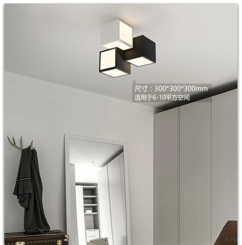 Креативный черный потолочный светильник s современный акриловый светодиодный квадратный потолочный светильник с пультом дистанционного управления домашний декоративный светильник