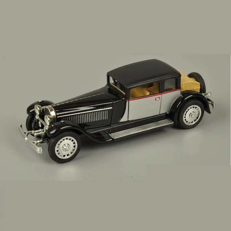 1: 28 винтажная модель машины из сплава Bugatti мигающая Классическая коллекционная