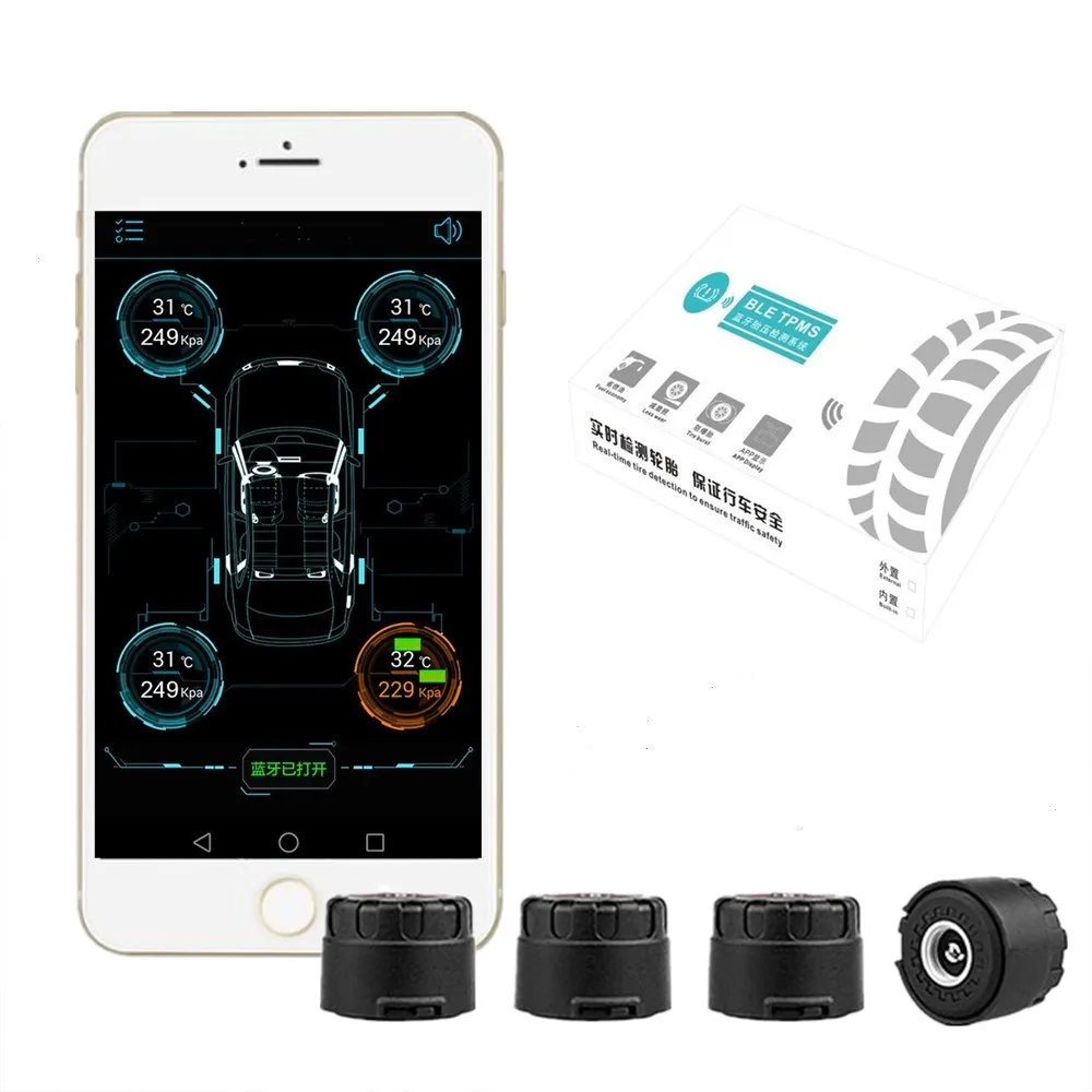 Система мониторинга давления в шинах Smart Car TPMS Bluetooth 4 0 APP дисплей