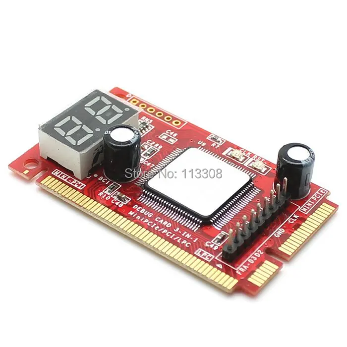 

50pcs / lots Upgraded 3 in1 mini PCI PCI-E LPC Diagnostic Debug Card PC Analyzer Tester for Laptop ,By Fedex DHL UPS