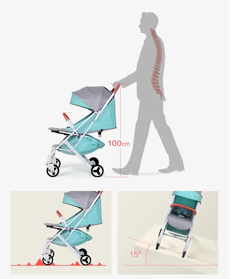 Прогулочная коляска для малышей для кукол, детский ультра-светильник, складные детские коляски для малышей, может лежать коляска, зонт, светильник, ТРОЛЛЕР