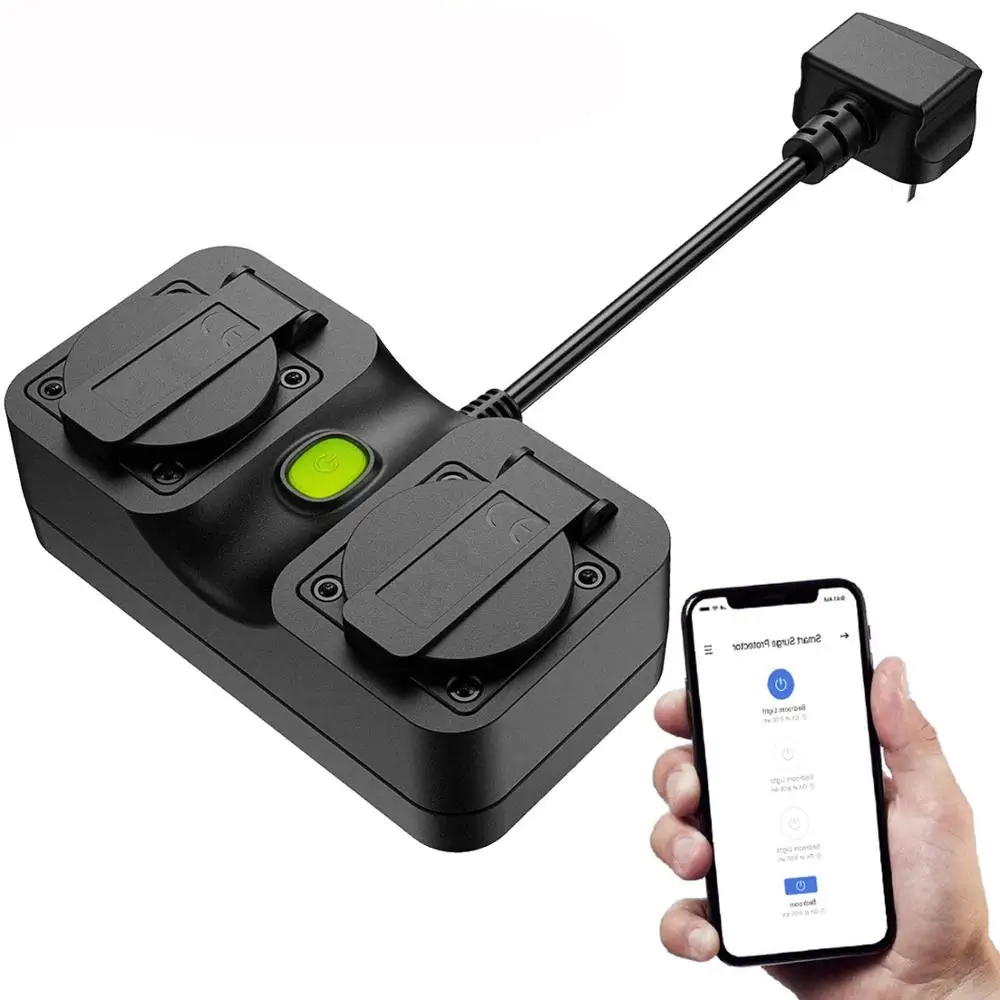 Us 21 89 Smart Wifi Outdoor Plug Socket Ip44 Waterproof Alexa Google Assistant Smartthings Supported App Remote Control Mss620uk In Smart