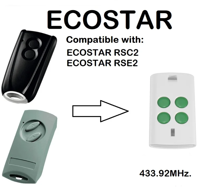 

Ecostar rse2 rsc2 compatible garage door Remote control clone remote free shipping