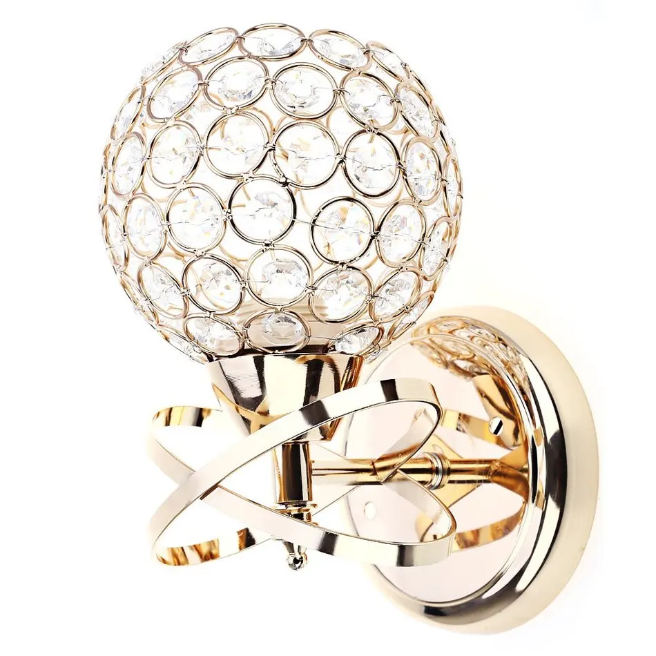 

2 Colors Modern Style Elegant interaction design Bedside E27 Gilding Technics LED Crystal Wall Lights