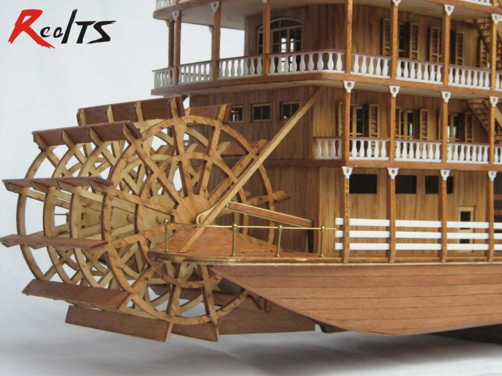 Scale Wood Boat 1/100 Classic Wooden Steam-ship Uss