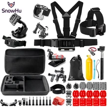 SnowHu עבור Gopro hero Y91 אביזרי גדול תיק קסדת להקת הישרדות צינור Trochal דיסק עבור Go pro hero 7 6 5 4 EKEN H9 xiaomi yi(China)