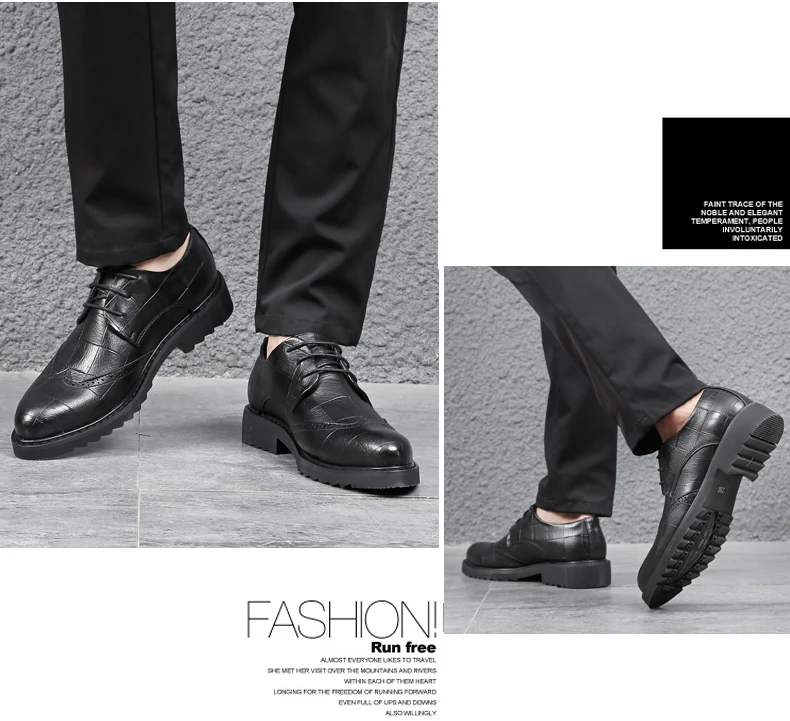 Men's Leather Casual Shoes' Formal Office Men Shoes Luxury Brand Leather Oxford Dress Shoe Lace-Up Oxford Shoes For Men Casual (4)