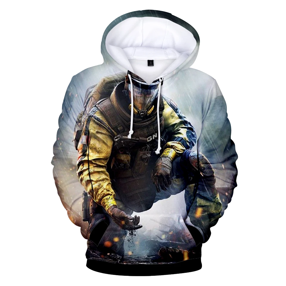 

3D Rainbow Six Siege Hot Sale Hoodies Sweatshirts Video Game Gaming Outerwear Hooded Hoody Casual Apparel Spring/Autumn 2018 4XL