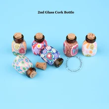 24 шт./лот продвижение 2 мл Стекло пробка бутылки 1/15OZ образец флакон мини подарок банку духи многоразового контейнер желая корковой пробкой