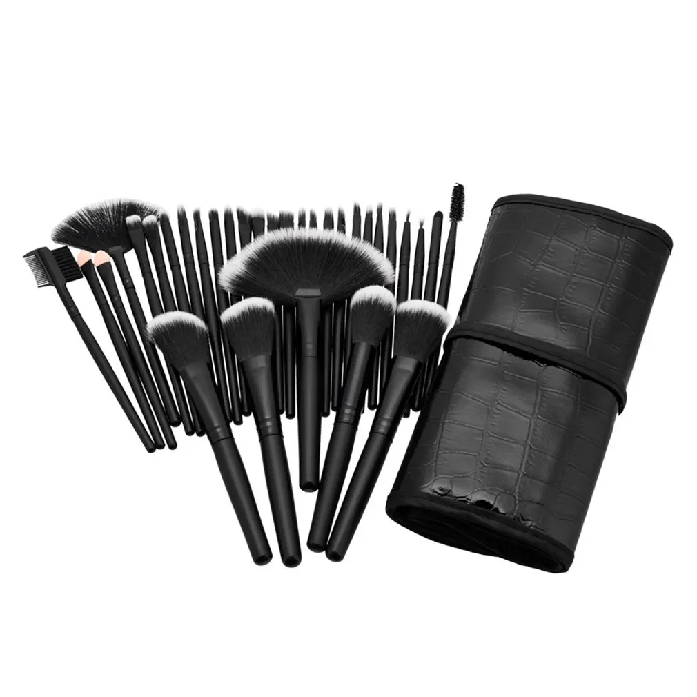 

32 pcs/set Professional Makeup Brushes Cosmetic Set Eyebrow Face Cheek Blush Foundation Powder Make up Brush With Black Case