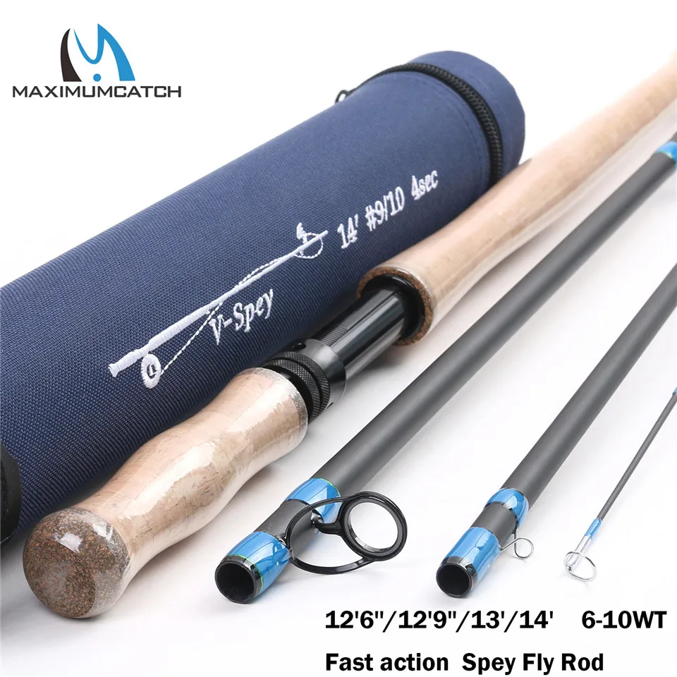 

Maximumcatch 12ft6/12ft9/13ft/14ft Spey Fly Rod 6/7/8/9/10 WT 4/6pcs Fly Fishing Rod Fast Action With Cordura Tube Carbon