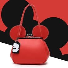 Frauen handtaschen von bekannten mickey maus crossbody tasche frauen casual einkaufstasche pu-leder rahmen umhängetasche marken luxus designer