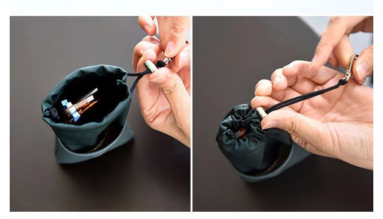 MINIMUM PU Rope Push-Pull Closure Sunglasses Bag Lightweight Waterproof Cloth Glasses Case Hook Waterproof Leather Box14