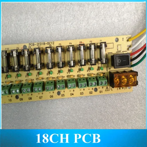 18 дорожный электропроводка \ 18CH PCB терминал с предохранителем для 12 В 15A 20A 30A импульсный источник питания