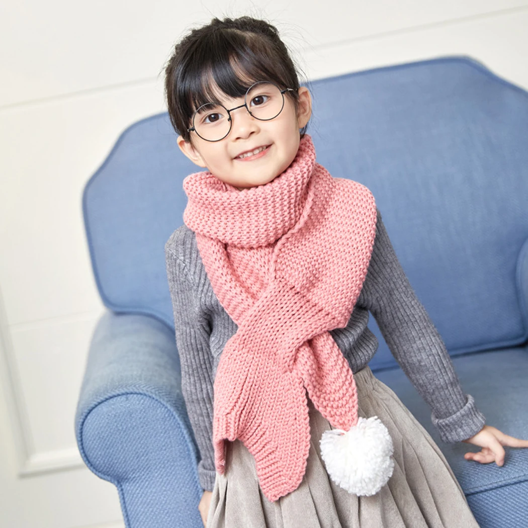 3Pcs Kids Scarf Mermaid Tail Shaped Winter Warm Scarf Wool Knit Scarf