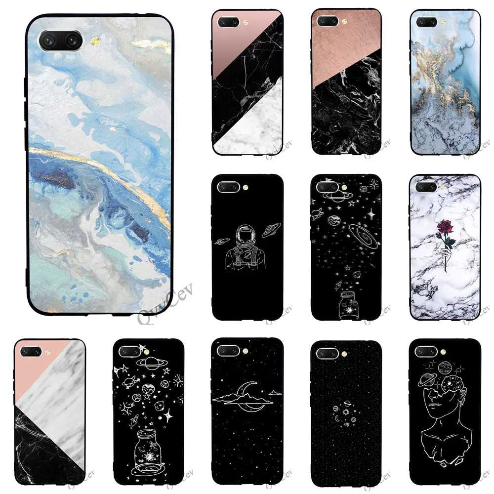 

Protective Space Moon Marble Phone Cover for Huawei Honor Y6 Prime Case 6A 10 8 9 Lite 7A Pro 7X 7C Nova 3 3i Covers Back