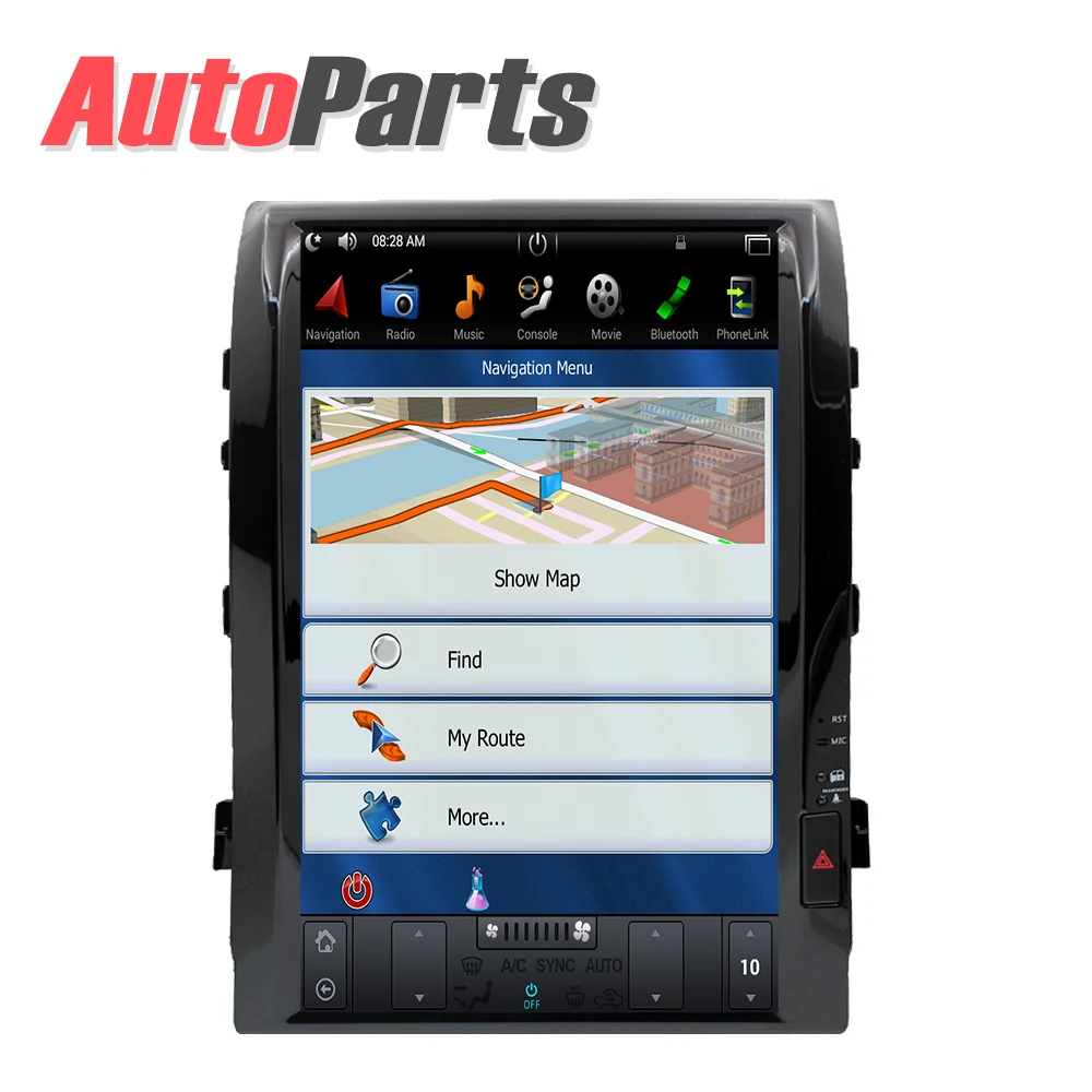 Excellent Android 8.1 4G Tesla Car DVD for Toyota Land Cruier 2007 - 2015 car audio radio multimedia system gps navigation car dvd IPS AUX 1