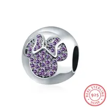3 Colors Genuine 925 Sterling Silver Fashion Round Beads With CZ Stone Women Gift Bracelets Bangle DIY Jewelry Part Making VP040