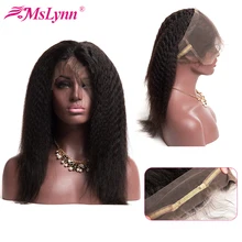 360 кружева фронтальной предварительно сорвал с волосами младенца кудрявые прямые волосы бразильские волосы переплетения кружева фронтальной закрытия человеческих волос Remy mslyn