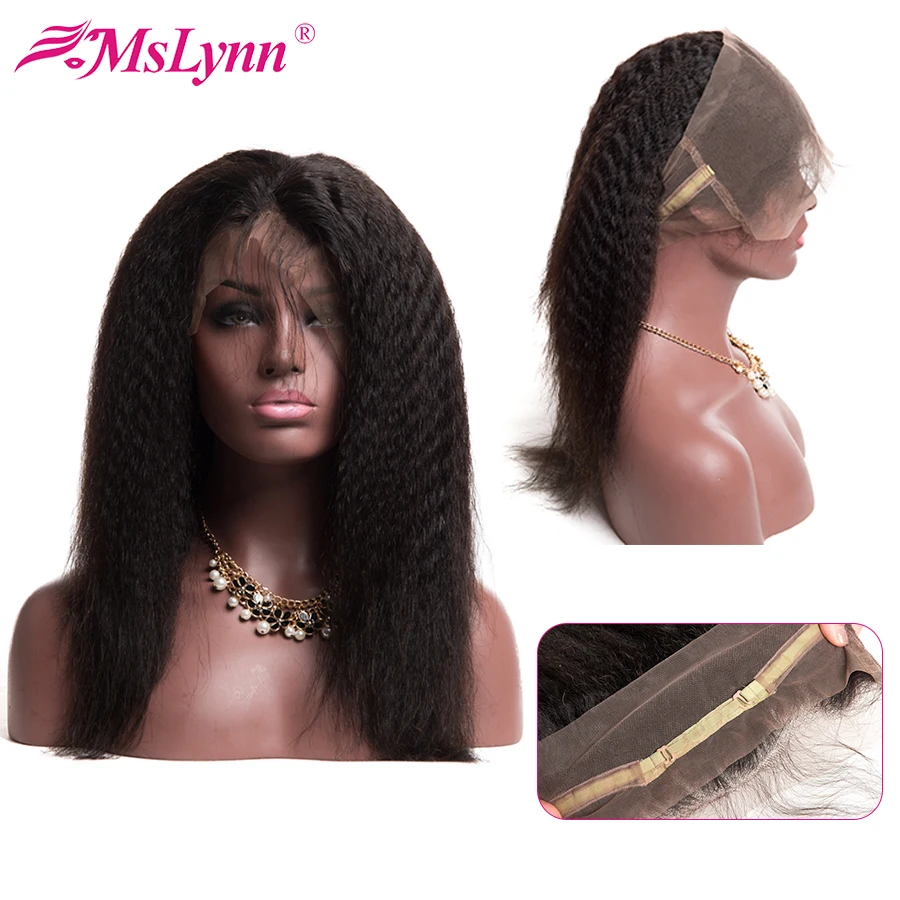 

360 Lace Frontal Pre Plucked With Baby Hair Kinky Straight Hair Brazilian Hair Weave Lace Frontal Closure Human Hair Remy Mslynn