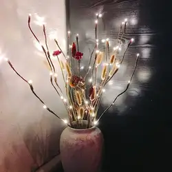 Творческий 20 светодиодов филиал Настольные светильники светящиеся Свадебные Рождество разноцветное украшение для дома романтический Willow