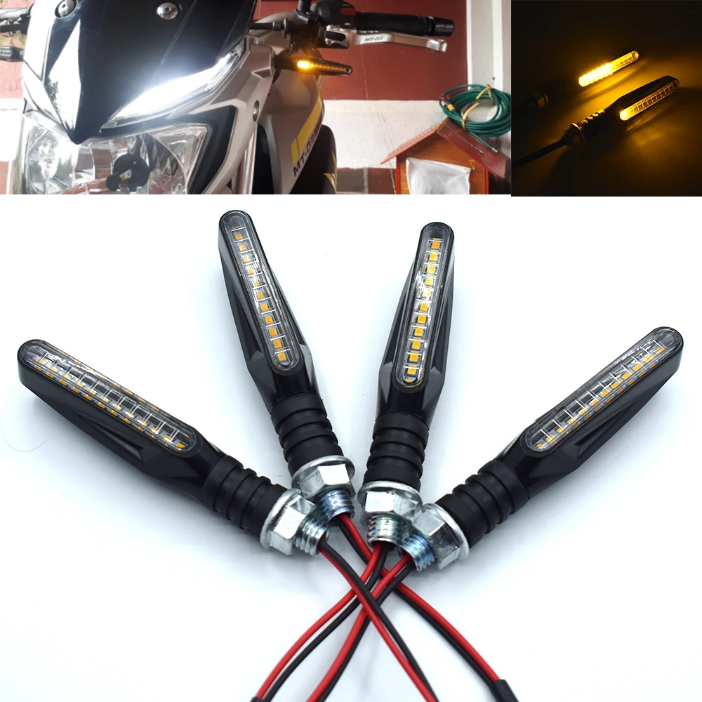

Universal Motorcycle LED Flexible Turn Signal Indicator Amber Light For Yamaha FZ6 FAZER FZ6R FZ8 FZ1 FAZER XJ6 DIVERSION FZ-07