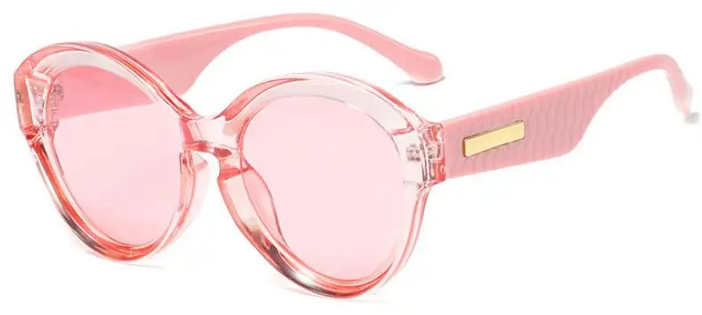 C1 clear pink pink Роскошные Дизайнерские круглые солнцезащитные очки Женская мода новые брендовые дизайнерские Круглые Солнцезащитные очки для женщин дамы знаменитостей - Цвет линз: C1 clear pink pink