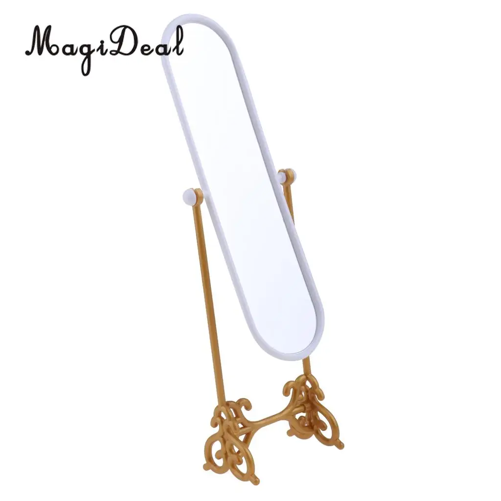 1/6 Scale Dollhouse Miniature Mini Dolls Fitting Room Dressing Mirror Model Play Set for Dolls Accessories Furniture Decoration