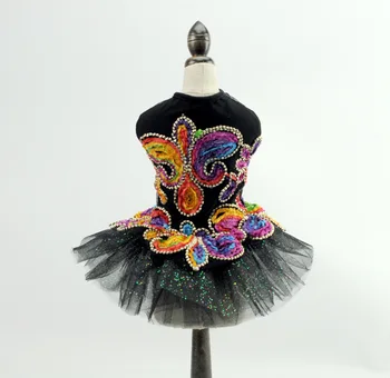 

High-end Luxury Flower Lace Beading Wedding Black Dog Dress Clothing For Dogs Clothes Puppy Dog Cat Clothing Pet Apparel