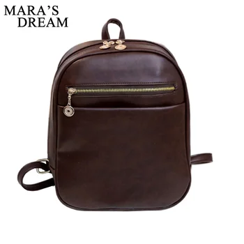 

Mara's Dream 2018 women designer brand backpacks vintage leather shoulder bag retro small lady schoolbag mochila cute bags