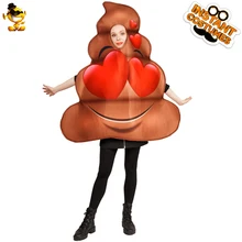 Adult Unisex Heart Poop Costume Fancy Dress Funny Lover  Emoticon Clothes Cosplay Carnival&Christmas Party 