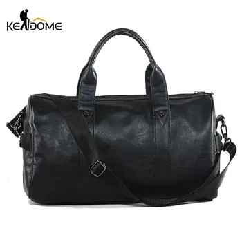 

Large Capacity Pu Leather Sports Gym Bag Fitness Bag Men's Gymnastic Training Bags Shoulder Crossbody Bags Travel Duffle XA348WD