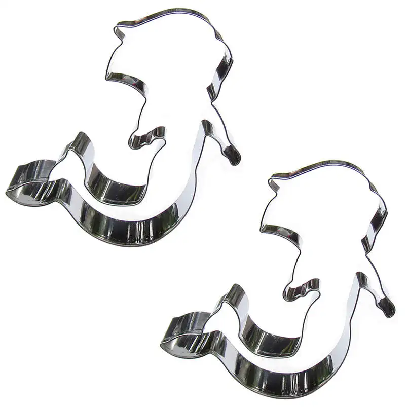 

Mermaid shape 2 piece cookie cutting molds, baking tools, cake decorating soft candy tools.