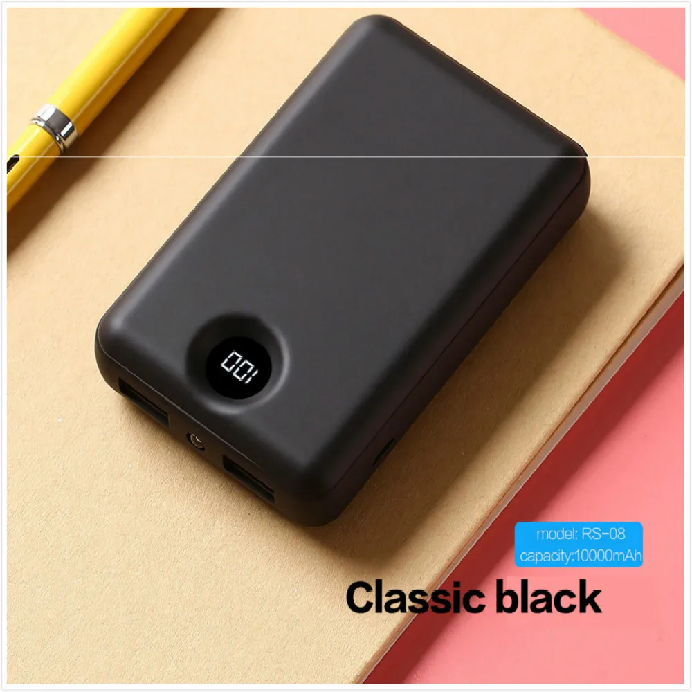 Внешний аккумулятор для xiaomi mi iPhone Samsung Mini Pover Bank 10000 мАч светодиодный дисплей