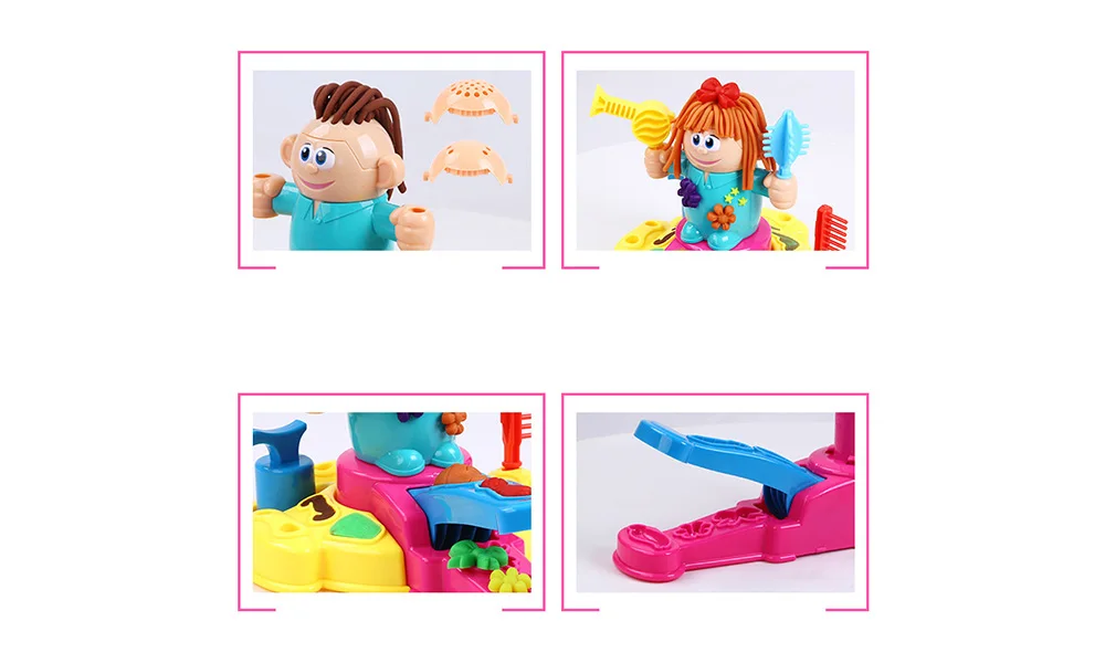 DIY Children Funny 3D Nontoxic Hairdresser Clay Set Toy
