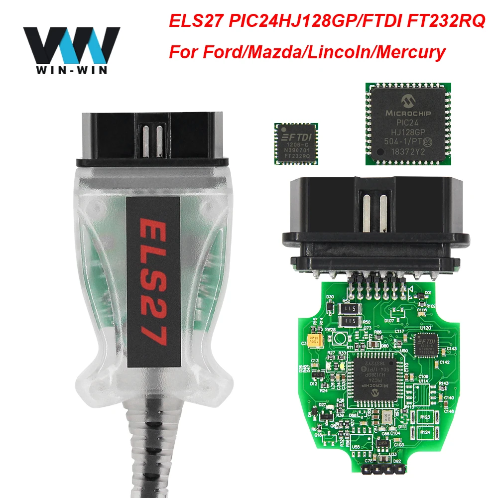 

ELS27 FORScan J2534 for Ford for Mazda OBD OBD2 Car Diagnostic Auto Tool Scanner Cable FTDI PIC24HJ128GP ELS 27 for elm 327 V1.5