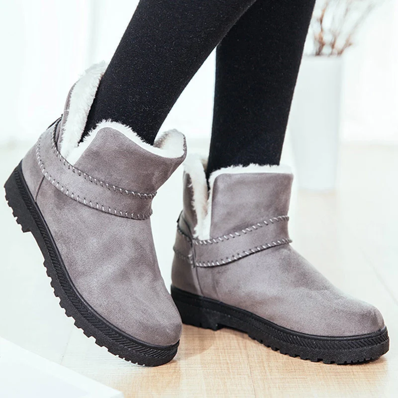 2019 plus size buckle strap suede ankle boots