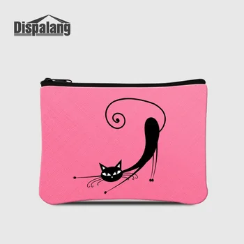 

Dispalang Ladies Mini Coin Purses Pink Cat Printed Wallet For Women Custom Money Bags For Girls Small Change Clutch DropShipping