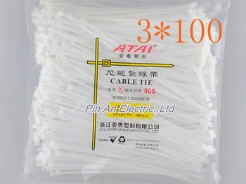 

1000pcs 3mm*100mm Nylon cable ties