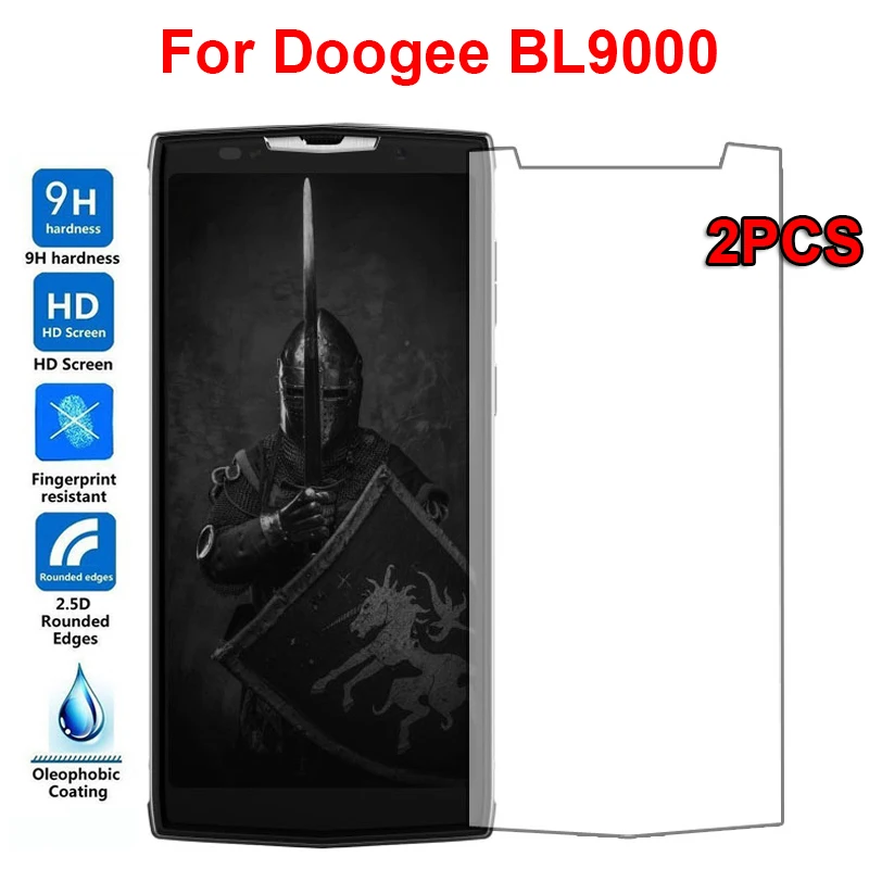 

2Pc For Doogee BL9000 Film Clear Glass Screen Protector 9H Protective LCD Front Film Funda For Doogee BL9000 Case Tempered Glass